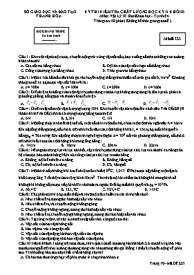 Đề thi kiểm tra chất lượng học kỳ II môn Vật lý Lớp 10 - Mã đề 223 - Sở GD & ĐT Thanh Hóa (Có đáp án)